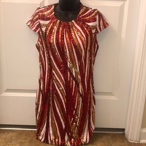 Red Sequined Mini Dress